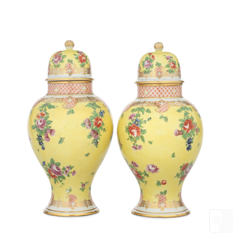 A rare pair of Champion's Bristol vases and covers, circa 1772-75 - 图4